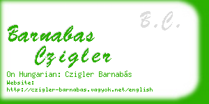 barnabas czigler business card
