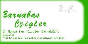 barnabas czigler business card